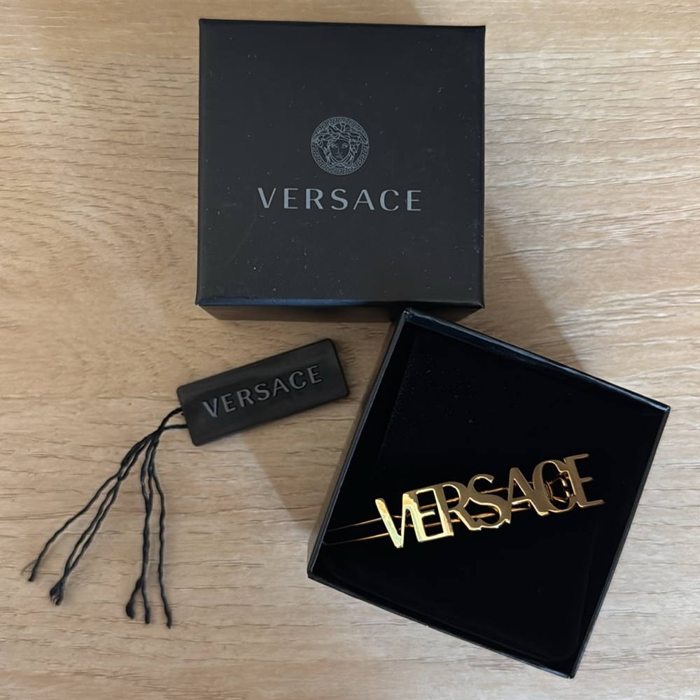 Versace Gold Logo Hair Accessory